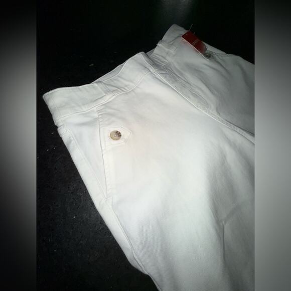 NEW SPANX BRIGHT WHITE Stretch Twill Cropped Wide Leg Pant POCKETS SZ L - Picture 9 of 15